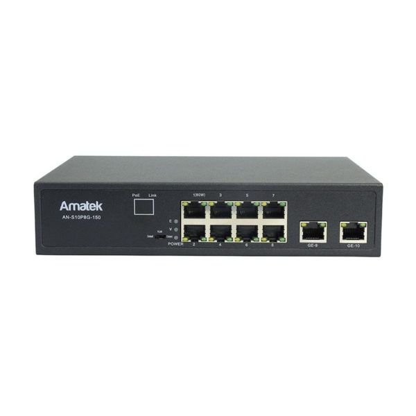 AMATEK AN-S10P8G-150 - 10-портовый 100/1000 Мбит/с коммутатор с HiPoE до 150Вт